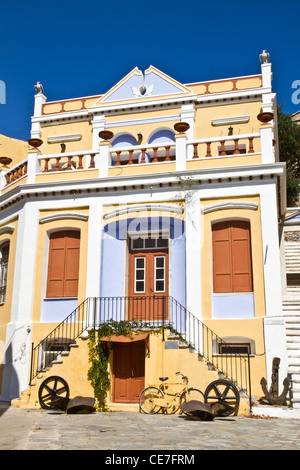 Traditionelle griechische Häuser auf der Insel symi Stockfoto