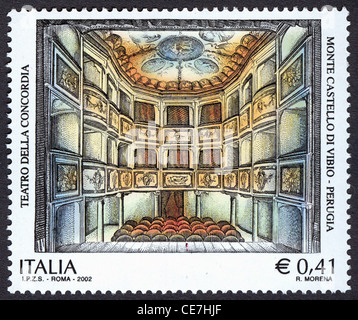 Teatro della Concordia (Englisch: Theater der Union), befindet sich in Monte Castello di Vibio der Region Umbrien in Italien. Stockfoto