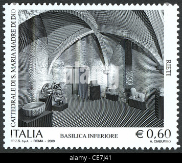 Die untere Basilika Mary Mother von Gott von Rieti, obwohl es häufig die Krypta genannt wird. Stockfoto