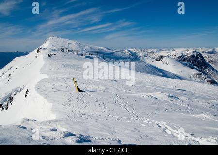 Blick von oben von Glencoe Skigebiet Schottland Stockfoto