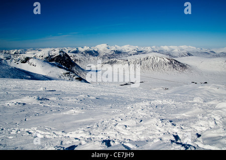 Blick von oben von Glencoe Skigebiet Schottland Stockfoto