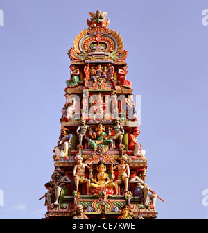 Sri Mariamman Tempel in der Chinatown in Singapur im Fernen Osten Südostasien. Architektur Hindu Religion religiöse Gebäude gopuram Wanderlust Travel Stockfoto