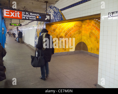 79 und 81. U-Bahn-Stationen für das Museum of Natural History in Manhattan NYC Stockfoto