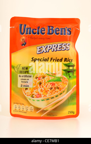 Uncle Ben's Express Bohnenkraut Rice.Special gebratener Reis. Stockfoto