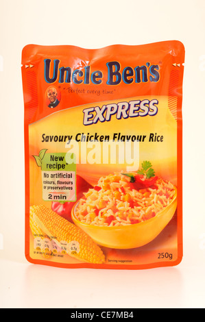 Uncle Ben's Express herzhaften Rice.Chicken Geschmack. Stockfoto