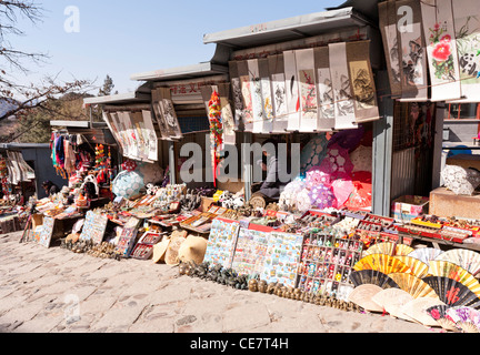 Ein Souvenir-Stall in der Nähe der chinesischen Mauer bei Mutianyu Stockfoto