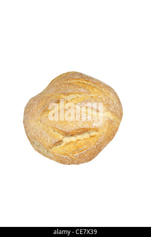 Boule-Brot auf weißem Hintergrund Stockfoto