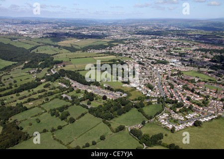 Luftaufnahme von Fulneck Dorf und Fulneck Schule, in der Nähe von Pudsey in Leeds Stockfoto