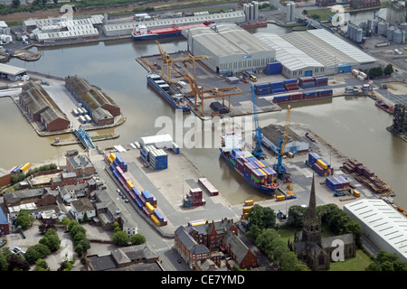 Luftbild der Teil Goole Docks, East Yorkshire Stockfoto