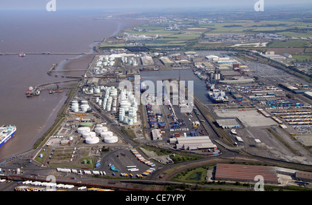 Luftaufnahme von Immingham Docks, Lincolnshire Stockfoto