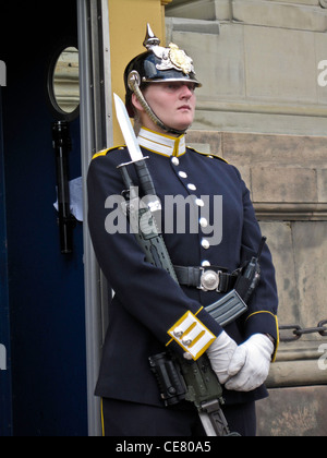 Einzelne Wache des königlichen Palastes in Stockholm, Schweden; Europa; Scandinavia Stockfoto