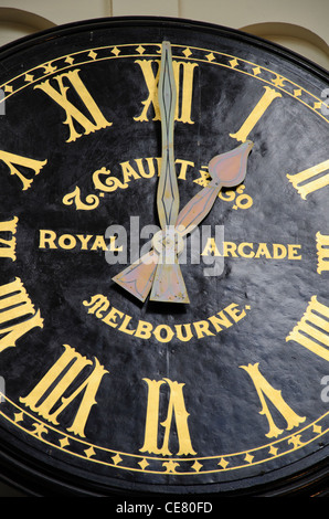 Royal Arcade Uhr Norwich in Melbourne, Australien Stockfoto