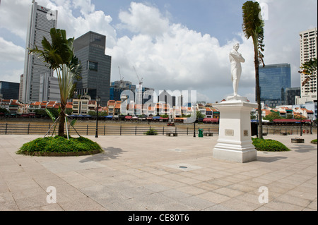 Sir Stamford Raffles Statue, Singapur. Stockfoto