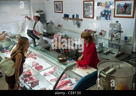 Coop San Pietro Vara. Organische Schlachter. Varese Ligure. Val di Vara, Vara Valley. Provinz La Spezia. Ligurien. Italien. Stockfoto