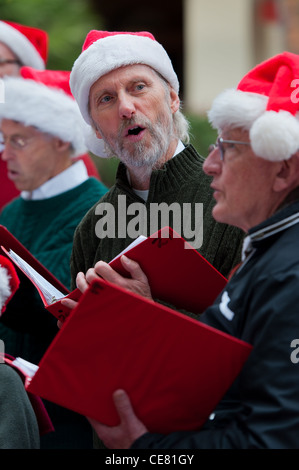 Weihnachten Caroling in Santa Barbara Kalifornien, an der Hauptstraße stand, von Paseo Nuevo Shopping mall Stockfoto