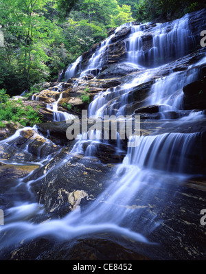 Glen fällt im Nantahala National Forest in der Nähe von Highlands, North Carolina Stockfoto