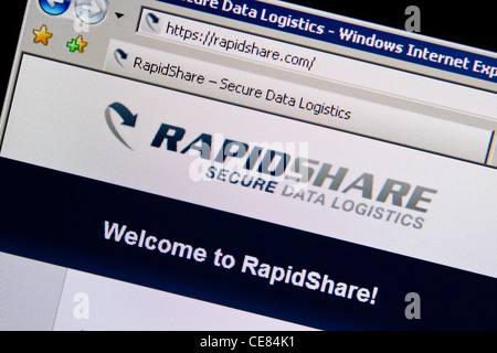 Online-File sharing Website rapidshare Stockfoto