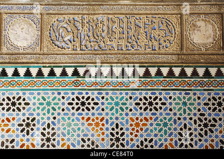 Maurische Fliesen, der Alcázar von Sevilla, Sevilla, Spanien Stockfoto