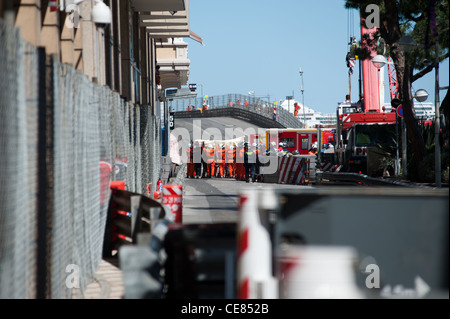 Sergio Perez-Crash nach Tunnel beim GP von Monaco 2011 Stockfoto