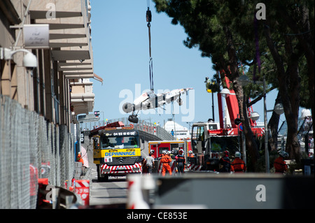 Sergio Perez-Crash nach Tunnel beim GP von Monaco 2011 Stockfoto