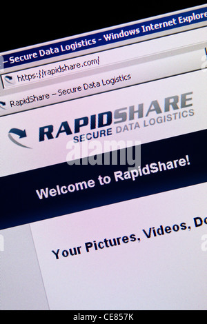 Online-File sharing Website rapidshare Stockfoto