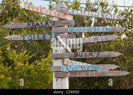 Wegweiser für Koala in Kennett River, Melbourne Stockfoto