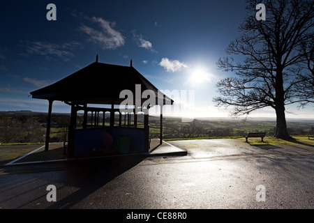 Park zu Fuß, Shaftesbury im Winter, Dorset Stockfoto