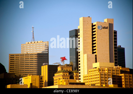 Pegasus, Mobile fliegende rote Pferd Dallas, Texas Stockfoto