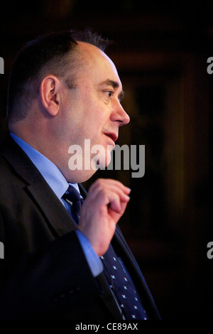 Alex Salmond beim schottischen Referendum Start Stockfoto