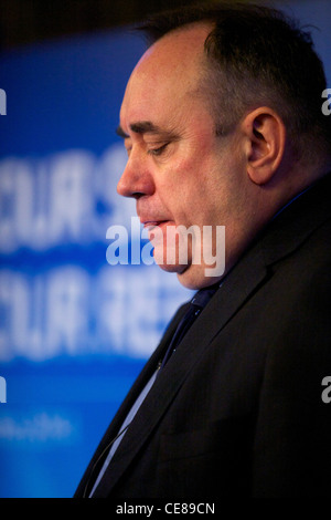 Alex Salmond beim schottischen Referendum Start Stockfoto