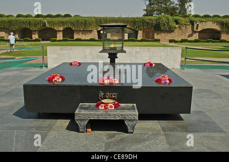 Indien, Haryana, Delhi, Raj Ghat, Feuerbestattung Spot von Mahatma Gandhi Stockfoto