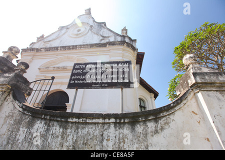 Sri Lanka, Galle, Straße, niederländische Kirche, 17. Jahrhundert kolonialen kerk Stockfoto