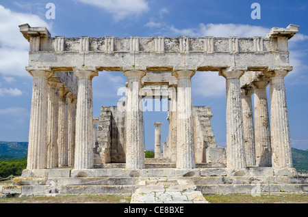 Tempel von Aphaia, Aegina Island, Griechenland Stockfoto