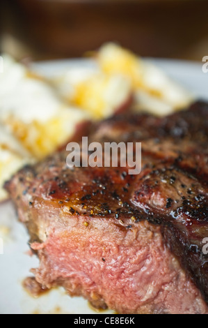Nahaufnahme von gegrilltes Rindersteak Stockfoto
