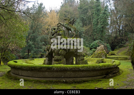 Der Pegasus, Parco dei Mostri monumentale Komplex, Bomarzo, Viterbo, Latium, Italien Stockfoto