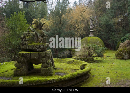 Pegasus und die Schildkröte, Parco dei Mostri monumentale Komplex, Bomarzo, Viterbo, Latium, Italien Stockfoto