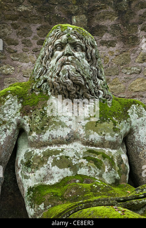 Neptun, Parco dei Mostri monumentale Komplex, Bomarzo, Viterbo, Latium, Italien Stockfoto