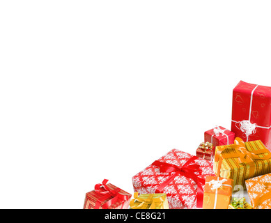 Viele Weihnachtsgeschenke Stockfoto