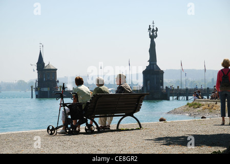 Beliebter Rastplatz in Konstanz. Stockfoto