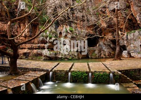 Das Trofonion Orakel (oder "Orakel des Trofonios Zeus") das "eigenwilligste" antike griechische Orakel, in Krya Springs, Livadia Stadt. Stockfoto