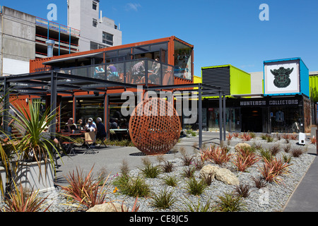 Re: START Container Mall, Cashel Street, Christchurch, Canterbury, Südinsel, Neuseeland Stockfoto