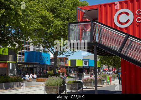 Re: START Container Mall, Cashel Street, Christchurch, Canterbury, Südinsel, Neuseeland Stockfoto