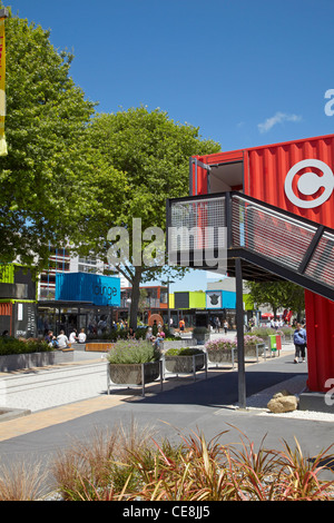 Re: START Container Mall, Cashel Street, Christchurch, Canterbury, Südinsel, Neuseeland Stockfoto