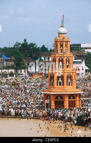Menge Kumbh fair Nasik Maharashtra Indien Stockfoto