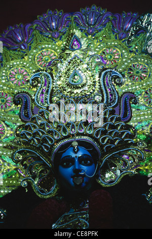BPM 81281: Gesicht Nahaufnahme von Idol der indischen Göttin Kali Durga Pooja Puja Festival Kalkutta Kolkata West Bengal Indien Stockfoto