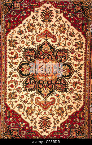 Indische Kaschmir Kunsthandwerk handgefertigten Teppich Kaschmir Srinagar, Indien Stockfoto