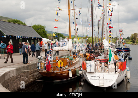 Heimkehr-Veranstaltung auf dem Caledonian Canal Fort William Stockfoto