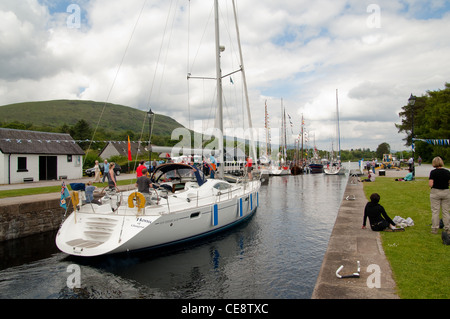 Heimkehr-Veranstaltung auf dem Caledonian Canal Fort William Stockfoto