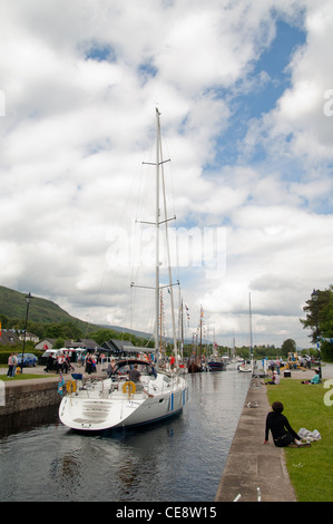 Heimkehr-Veranstaltung auf dem Caledonian Canal Fort William Stockfoto