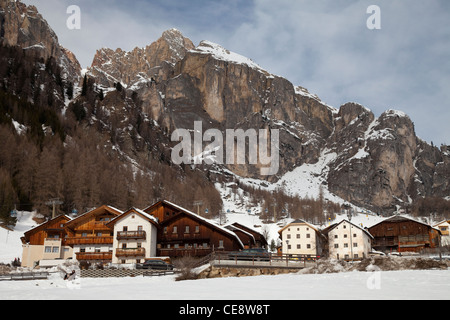 Kolfuschg vor Sella Massivs, Kolfuschg, Gader Tal, Val Badia, Dolomiten, Südtirol-Italien, Europa Stockfoto